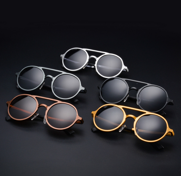 Polarized sunglasses Vintage round frame fashion sunglasses Aluminum magnesium glasses Driving sunglasses