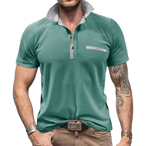 European And American Men's Double-door Polo Shirt