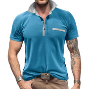 European And American Men's Double-door Polo Shirt