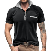 European And American Men's Double-door Polo Shirt