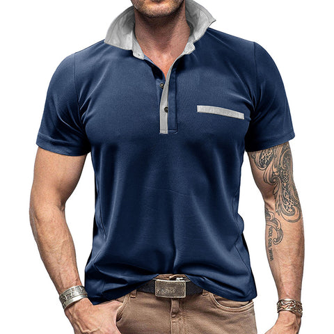 European And American Men's Double-door Polo Shirt