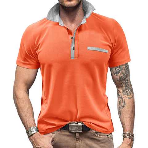 European And American Men's Double-door Polo Shirt