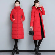 2024 Long Straight Winter Coat Women Casual Down Jackets Slim Remove Hooded Parka Oversize Fashion Outwear Plus Size 5XL