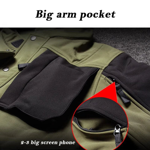 Windproof Waterproof Biker Suit Men Tactical Jacket Pants Sets Winter Shark Skin  Soft Shell Uniform Warm Fleece Coats