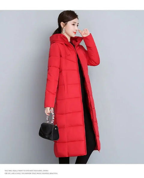 2024 Long Straight Winter Coat Women Casual Down Jackets Slim Remove Hooded Parka Oversize Fashion Outwear Plus Size 5XL